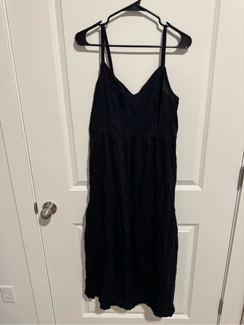 Old Navy Black Tiered Maxi Spaghetti Strap Dress - Picture 1 of 4